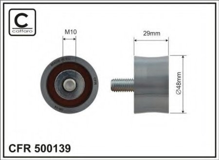 Ролик ременя ГРМ метал. FO Escort, Mondeo I,II -00 CAFFARO 500139