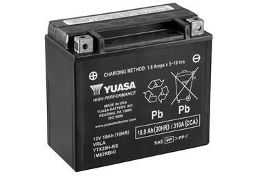 МОТО 12V 18,9Ah High Performance MF VRLA Battery AGM YTX20H-BS(сухозаряжен - YUASA YTX20HBS