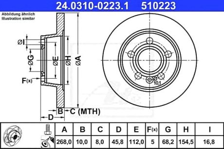 Тормозной диск ATE 24.0310-0223.1 (фото 1)