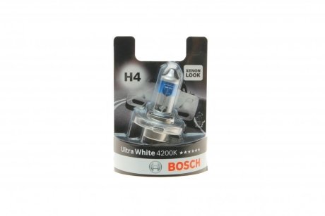 Лампа H4 Ultra White 4200K блістер Bosch 1987301089 (фото 1)