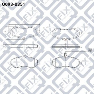 Колодки торм передн CITROEN JUMPY/ FIAT SCUDO/ PEUGEOT EXPERT 1.6D-2.0D 01.07- Q-FIX Q093-0351 (фото 1)