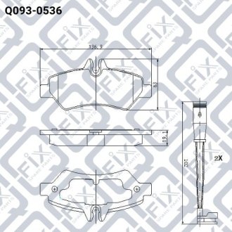 Колодки торм задн диск VW CRAFTER (30-35/ 30-50) 2.0TDI / 2.5TDI 04.06- Q-FIX Q093-0536 (фото 1)