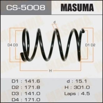 Пружина підвіски front CR-V_ V2000, V2400 - Masuma CS5008 (фото 1)