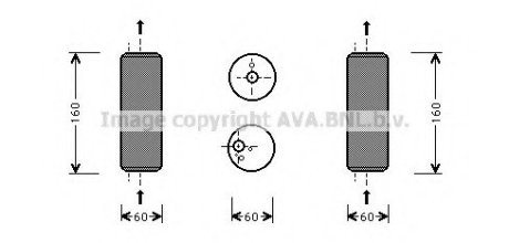 Осушувач кондиціонера SEAT: LEON (1M1) 1.9 TDI_1.9 TDI SYNCRO 99-06, TOLEDO II (1M2) 1.9 TDI 99-06 _ - QUALITY COOLING AVA Cooling Systems VWD293 (фото 1)