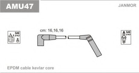 Провод зажигания (EPDM) Daewoo MATIZ, SPARK 0.8 F8CV JanMor AMU47 (фото 1)