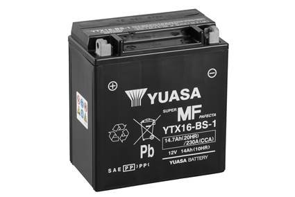 МОТО 12V 14,7Ah MF VRLA Battery YTX16-BS-1(сухозаряжений) YUASA YTX16BS1