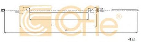 Трос стояночного тормоза COFLE 491.3 (фото 1)