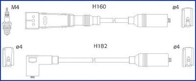 HITACHI VW К-кт высоковольтных проводов Audi 100,A6 2.0 90- HITACHI 134717