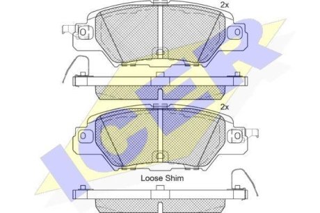 Колодки гальмівні (задні) Mazda CX-5 2.0/2.2/2.5 12- (Akebono) ICER 182258 (фото 1)