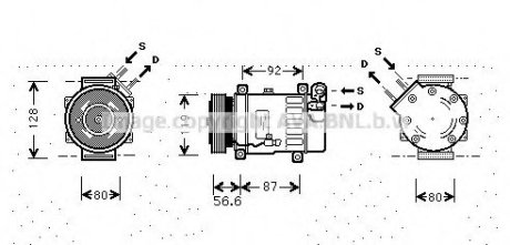 Компресор C5 / Xsara / 406 / 60799- AVA Cooling Systems CNA K238 (фото 1)