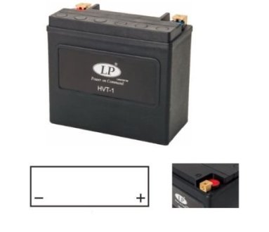 Акумулятор для V-TWIN,12V,20Ah,CCA310,дл.:175,ш.:87,в.:155- закритий, встановлення в не вер LP BATTERY HVT-1 (фото 1)