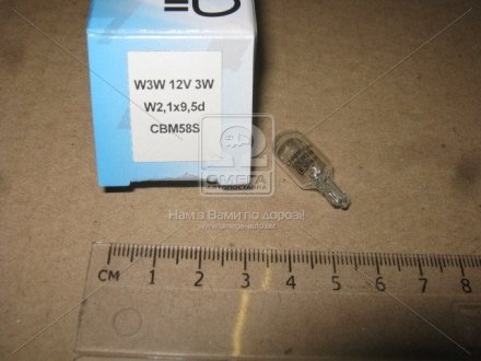 Лампа накалу W3W 12V 3W W2,1x9,5d (вир-во) CHAMPION CBM58S (фото 1)