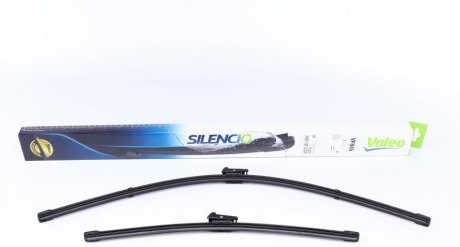 Комплект склоочисників SILENCIO FLAT BLADE SET / безкаркасні / 650 • 400 мм. / + спойлер / VALEO 577845