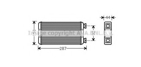 Радіатор обігрівача OPEL MOVANO/ RENAULT MASTER 03>10 (вир-во) AVA Cooling Systems RTA6457 (фото 1)