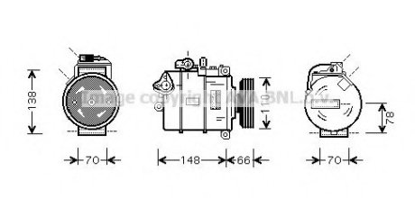 Компресор кондиціонера A4 II 19TDi 00-03 (вир-во) AVA Cooling Systems AIAK226 (фото 1)