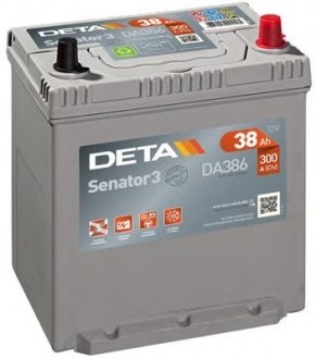 Батарея акумуляторна Senator 3 12В 38Ач 300A(EN) R+ DETA DA386 (фото 1)