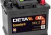 - аккумуляторная батарея 41ah standard 12 v 41 ah 370 a etn 0(r+) b13 207x175x175mm 11kg DETA DC412 (фото 1)