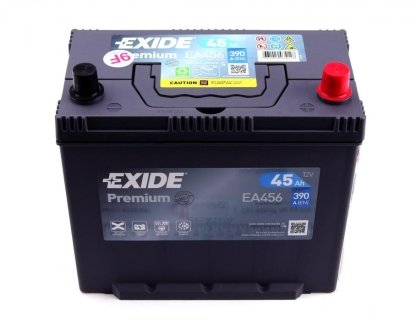 Аккумулятор premium 12v 45ah 390a EXIDE EA456 (фото 1)