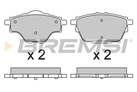 Гальмівні колодки зад. Citroen C4/Peugeot 308 II 13- (Bosch) (106x51,9x16,7) BREMSI BP3625 (фото 1)