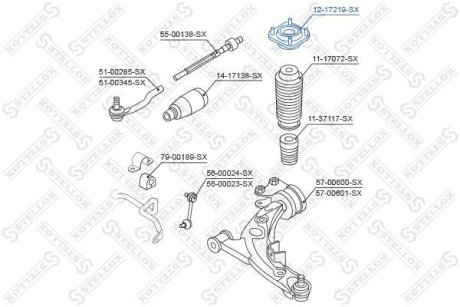 Опора амортизатора переднего / Mazda CX-7/CX-9 Stellox 12-17219-SX (фото 1)