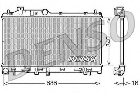 Радиатор системы охлаждения SUBARU: LEGACY IV 2.0 STATION _ 2.5 STATION - Denso DRM36009