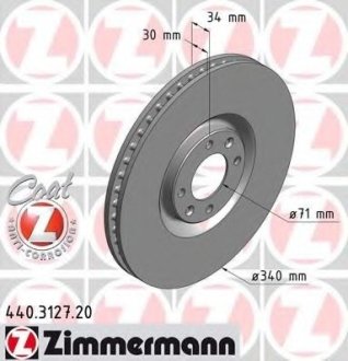 Диск тормозной ZIMMERMANN Otto Zimmermann GmbH 440312720