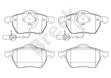 Колодки тормозные (передние) Audi A4/A6/Skoda Superb/VW Pass 23018 00 701 10 BRECK 230180070110 (фото 1)