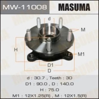 Ступичный узел front CROWN/ GRS201 RH (with ABS) - Masuma MW11008 (фото 1)