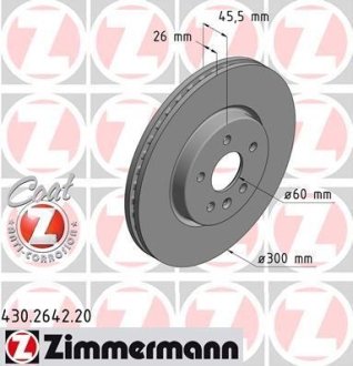 Диск тормозной передний Zimmermann 430.2642.20 Otto Zimmermann GmbH 430264220