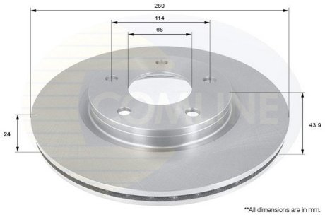 - диск торм nis juke 1.5dci/1.6 10- пер COMLINE ADC0277V (фото 1)