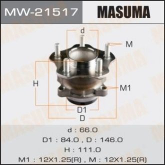 Ступичный узел rear JUKE, LEAF _ YF15, ZE0 (with ABS) - Masuma MW21517