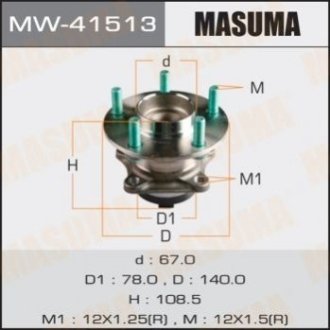 Ступица с подшипником MAZDA 6_CX-7 06- задн. - Masuma MW41513 (фото 1)