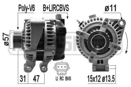 - "генератор, range rover sport 3.6d" Era 209403 (фото 1)
