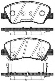 Колодки тормозные дисковые передние, HYUNDAI Accent, i20; KIA Rio, 11- WOKING P1588302 (фото 1)