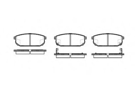 Колодки тормозные дисковые задние Kia Sorento i 2.4 02-,Kia Sorento i 2.5 02- (P WOKING P1142302 (фото 1)
