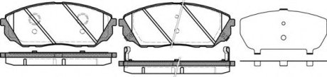 Колодки тормозные дисковые передние Kia Sorento i 2.5 02-,Kia Sorento i 3.3 02- WOKING P1141312 (фото 1)