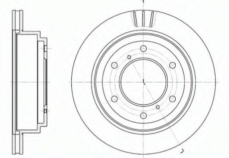Гальмівний диск задній Mitsubishi Pajero 2.5-3.8 00- (300x22) D6955.10 WOKING D695510