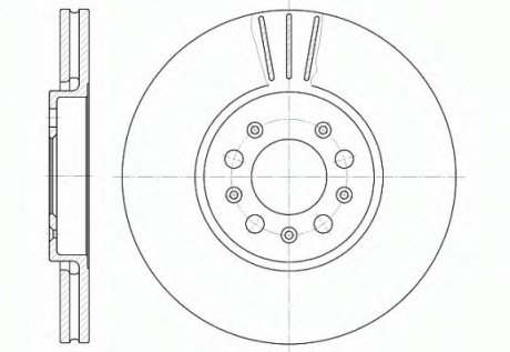 Диск тормозной VAG Fabia I II Octavia I Rapid Roomster / перед (кратно 2 шт.) WOKING D654410 (фото 1)
