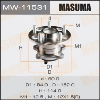 Ступичный узел rear VENZA _ AGV10L, GGV10L LH (with ABS) - Masuma MW11531