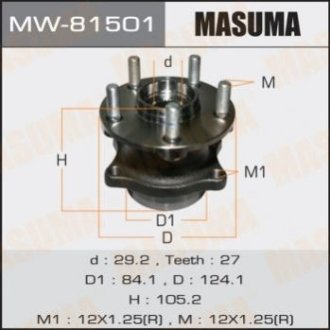 СТУПИЧНЫЙ УЗЕЛ REAR FORESTER S12 - Masuma MW81501 (фото 1)