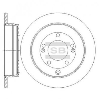 Диск тормозной задний 3,3l - SANGSIN Hi-Q SD1089