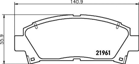 Колодки гальмові дискові передні Lexus GS 300, 430 (05-11), Camry 2.0, 2.4(01-06), Avensis 1.8, 2.0 (00-03) Nisshinbo NP1077 (фото 1)