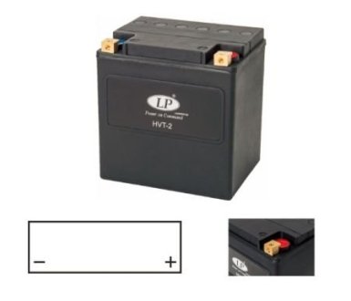 Акумулятор для двигунів V-TWIN,12V,30Ah,CCA400,дл.:169,ш.:131,в.:174-запечатаний, установка не в LP BATTERY HVT-2 (фото 1)