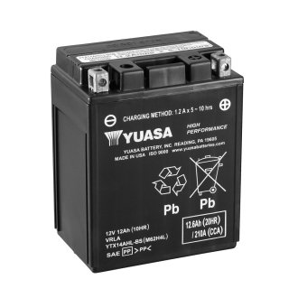 МОТО 12V 12,6Ah High Performance MF Battery AGM YTX14AHL-BS(сухозаряжений) - YUASA YTX14AHLBS (фото 1)
