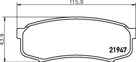 Колодки тормозные дисковые задние Totota Land Cruiser 2.7, 3.0, 3.5, 4.2 (03-10) Nisshinbo NP1008 (фото 1)