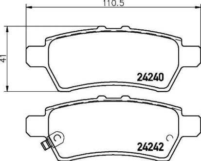 Колодки тормозные дисковые задние Nissan Navara, Pathfinder 2.5, 3.0, 4.0 (05-) Nisshinbo NP2028