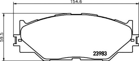 Колодки гальмові дискові передні Toyota IS 220d, 250, 300h (05-13) Nisshinbo NP1082 (фото 1)