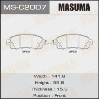 Колодки дисковые з TEANA/ L33R front (1/8) - Masuma MSC2007 (фото 1)