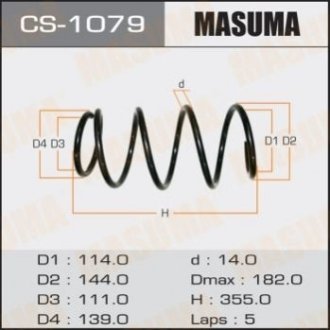 Пружина підвіски front CAMRY_ ACV40 - Masuma CS1079 (фото 1)