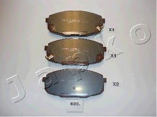 Колодки дискові гальмові передні, комплект - JAPKO 50K09